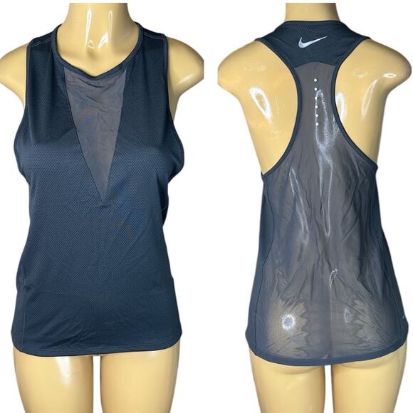 Nike Zonal Cooling Racerback Tank Top Mesh Inset Gray Size Small - Picture 1 of 12